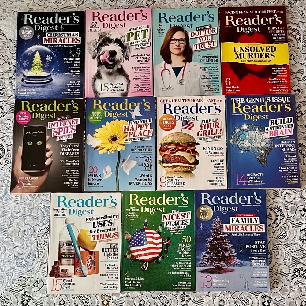 Reader’s Digest Full Year 2020 Lot of 11